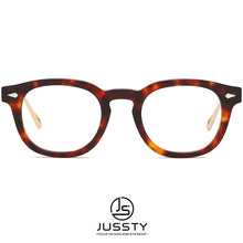 Load image into Gallery viewer, JUSSTY Retro Round Optical Glasses Men Frame Myopia Prescription Eyeglasses Frame Male Italy Acetate Vintage Brand Eyewear 2023