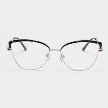 Load image into Gallery viewer, JY6501 European and American  metal spring cat-shaped flat mirror female net red myopia glasses frame tide ins