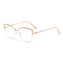 Load image into Gallery viewer, JY6501 European and American  metal spring cat-shaped flat mirror female net red myopia glasses frame tide ins