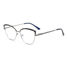 Load image into Gallery viewer, JY6501 European and American  metal spring cat-shaped flat mirror female net red myopia glasses frame tide ins