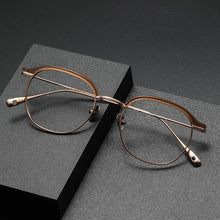 Load image into Gallery viewer, Japan Brand Designer Blanks Vintage Oval Eyebrow Style Titanium Frame Glasses Women Fashion Optical Prescription Lens Eyeglasses
