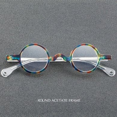 Japan Brand High-end Retro Style Men Small Round Acetate Frame Eyeglasses Women Myopia Circular Optical Glasses For Prescription