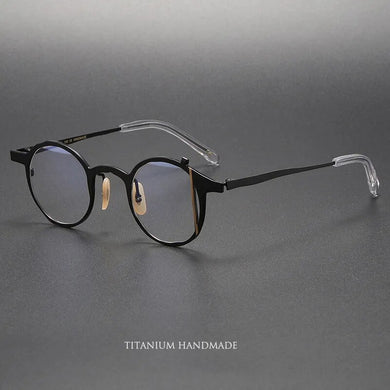 Japan Luxury Brand Designer Men Retro Round Titanium Frame Eyeglasses Women Fashion Irregular Unique Small Circle Lenses Glasses