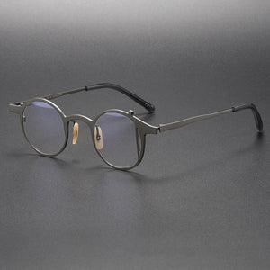 Japan Luxury Brand Designer Men Retro Round Titanium Frame Eyeglasses Women Fashion Irregular Unique Small Circle Lenses Glasses