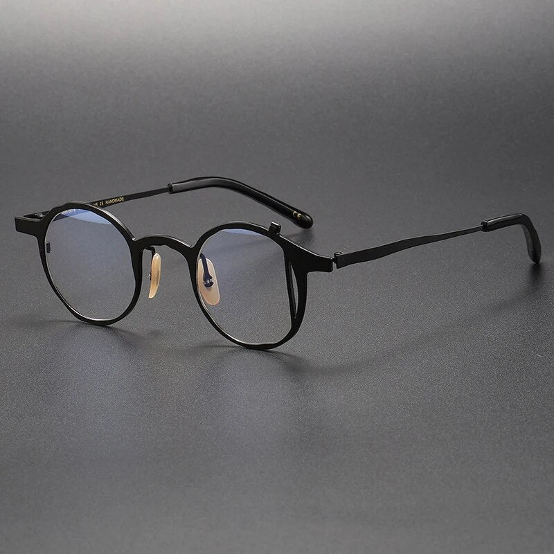 Japan Luxury Brand Designer Men Retro Round Titanium Frame Eyeglasses Women Fashion Irregular Unique Small Circle Lenses Glasses