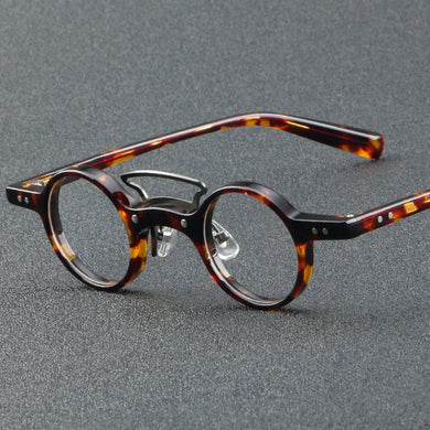 Japan Luxury Brand Designer Men's Retro Small Round Frame Eyeglasses Women Vintage Circular Acetate Optical Myopia Lens Glasses