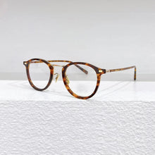Carica l&#39;immagine nel visualizzatore di Gallery, Japanese 7285 Pure Titanium Frame Glasses Men Optical Prescription Eyeglasses Round Women Designer Myopia Eyewear Handmade