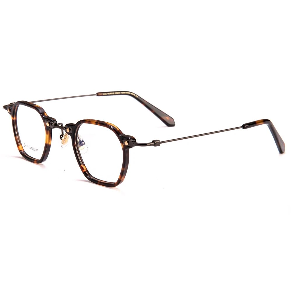 Montature per occhiali da vista poligonali in acetato giapponese Montature da uomo Retro Designer Occhiali di marca fatti a mano da donna Occhiali da vista miopia