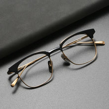 Carica l&#39;immagine nel visualizzatore di Gallery, Japanese Brand Blue Light Fuller Titanium Handmade Eyeglasses Ultralight Gafas Oval Myopia Prescription Glasses Frame Men Oculos