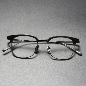 Japanese Brand Blue Light Fuller Titanium Handmade Eyeglasses Ultralight Gafas Oval Myopia Prescription Glasses Frame Men Oculos