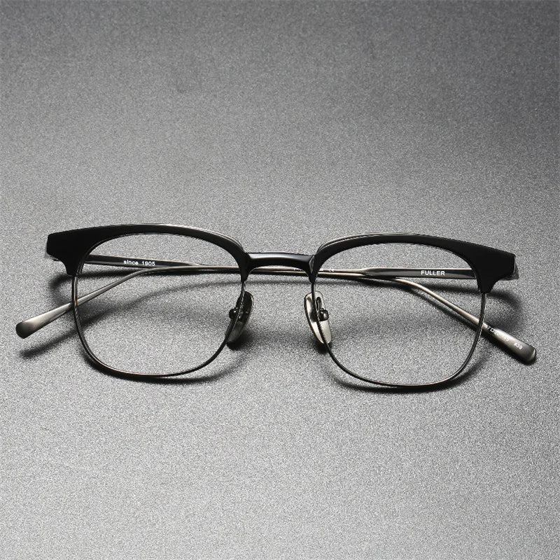 Japanese Brand Blue Light Fuller Titanium Handmade Eyeglasses Ultralight Gafas Oval Myopia Prescription Glasses Frame Men Oculos