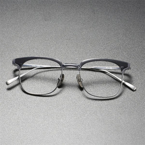 Japanese Brand Blue Light Fuller Titanium Handmade Eyeglasses Ultralight Gafas Oval Myopia Prescription Glasses Frame Men Oculos