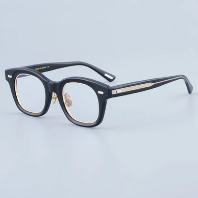 Japanese Brand DIABLO Square Thick Acetate Eyeglasses Frames Men and Women Designer Classical Prescription Black Gold Glasses