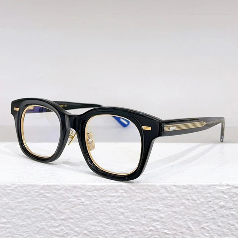 Marca giapponese DIABLO Montature per occhiali da vista quadrate in acetato spesso Occhiali da vista classici da uomo e da donna in oro nero