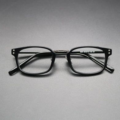 Japanese Carved Glasses Frame Acetate Titanium Frame Retro Glasses Frame Men and Women Myopia Pure Titanium Eyeglasses Frames