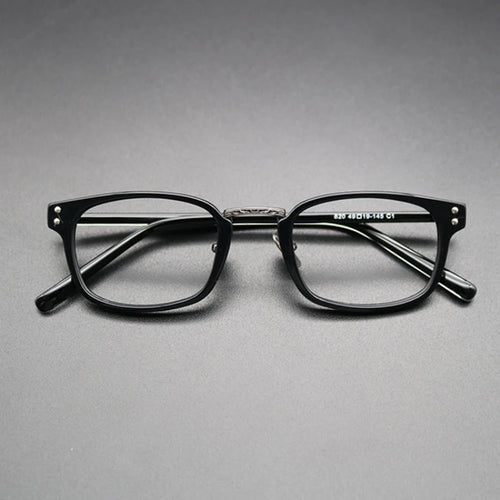 Japanese Carved Glasses Frame Acetate Titanium Frame Retro Glasses Frame Men and Women Myopia Pure Titanium Eyeglasses Frames