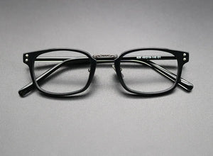 Japanese Carved Glasses Frame Acetate Titanium Frame Retro Glasses Frame Men and Women Myopia Pure Titanium Eyeglasses Frames