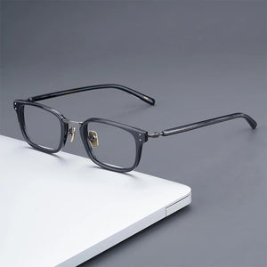Japanese Carved Glasses Frame Acetate Titanium Frame Retro Glasses Frame Men and Women Myopia Pure Titanium Eyeglasses Frames