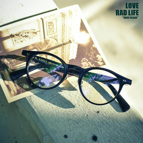 Japanese Celluloid CF-9021 Hand-made Aectate Retro Round Glasses Frame Men Women Myopic Reading Optical Prescription Eyeglasses