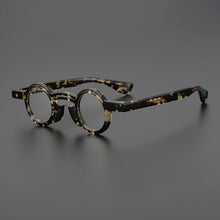 Load image into Gallery viewer, Japanese Classical Round Acetate Eyeglasses Prescription Men Glasses Yellow Black Tortoise Eye Accessories