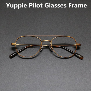 Japanese Design Pilot Titanium Oval Glasses Frame Men Optical Eyeglasses Women Myopia Reading Prescription Eyewear Spectacles