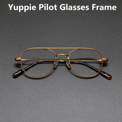 Japanese Design Pilot Titanium Oval Glasses Frame Men Optical Eyeglasses Women Myopia Reading Prescription Eyewear Spectacles