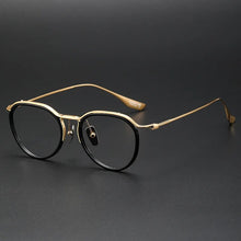 Carica l&#39;immagine nel visualizzatore di Gallery, Japanese Design Pure Titanium Glasses Frame Men Half-Rim Irregular Myopia Perscription Eyeglasses Women Round Optical Eyewear