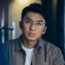Carica l&#39;immagine nel visualizzatore di Gallery, Japanese Design Pure Titanium Glasses Frame Men Half-Rim Irregular Myopia Perscription Eyeglasses Women Round Optical Eyewear