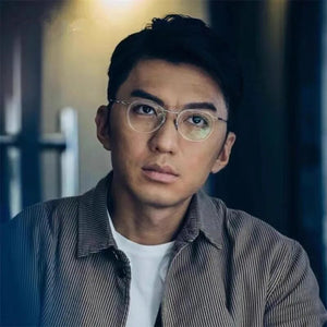 Japanese Design Pure Titanium Glasses Frame Men Half-Rim Irregular Myopia Perscription Eyeglasses Women Round Optical Eyewear
