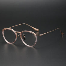 Carica l&#39;immagine nel visualizzatore di Gallery, Japanese Design Pure Titanium Glasses Frame Men Half-Rim Irregular Myopia Perscription Eyeglasses Women Round Optical Eyewear