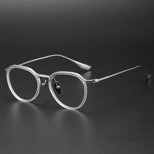 Carica l&#39;immagine nel visualizzatore di Gallery, Japanese Design Pure Titanium Glasses Frame Men Half-Rim Irregular Myopia Perscription Eyeglasses Women Round Optical Eyewear