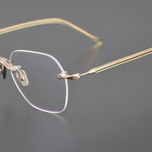 Carica l&#39;immagine nel visualizzatore di Gallery, Japanese Design Titanium Acetate Rimless Glasses Frame Men Women Square Frameless Prescription Eyeglasses Optical Spectacles