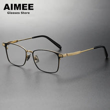 Carica l&#39;immagine nel visualizzatore di Gallery, Japanese Design Titanium Ultralight Glasses Frame Men&#39;s Business Square Prescription Eyeglasses Women Myopia Eyewear Optical Len