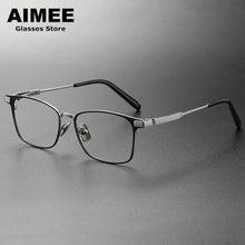 Carica l&#39;immagine nel visualizzatore di Gallery, Japanese Design Titanium Ultralight Glasses Frame Men&#39;s Business Square Prescription Eyeglasses Women Myopia Eyewear Optical Len