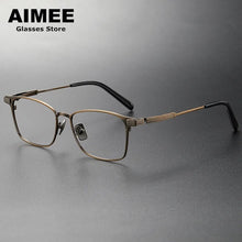 Carica l&#39;immagine nel visualizzatore di Gallery, Japanese Design Titanium Ultralight Glasses Frame Men&#39;s Business Square Prescription Eyeglasses Women Myopia Eyewear Optical Len