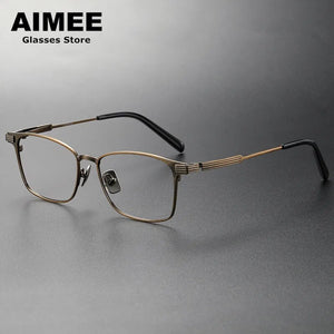 Japanese Design Titanium Ultralight Glasses Frame Men's Business Square Prescription Eyeglasses Women Myopia Eyewear Optical Len