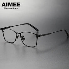 Carica l&#39;immagine nel visualizzatore di Gallery, Japanese Design Titanium Ultralight Glasses Frame Men&#39;s Business Square Prescription Eyeglasses Women Myopia Eyewear Optical Len