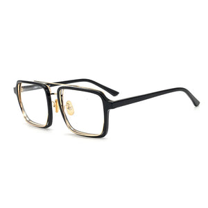 Japanese Designer Brand Eyeglasses Frames Square Rectangular Glasses with Double Bridges Classical Retro Men Eyewear