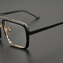 Carica l&#39;immagine nel visualizzatore di Gallery, Japanese Designer Brand Eyeglasses Frames Square Rectangular Glasses with Double Bridges Classical Retro Men Eyewear