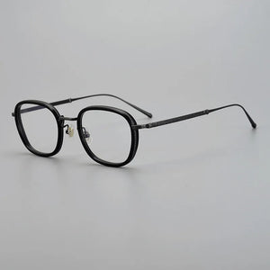 Japanese Designer Brand Pure Titanium Square Eyeglasses Frames Flexible Classical Men Prescription Glasses Luxury Eyewear