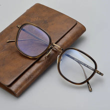 Carica l&#39;immagine nel visualizzatore di Gallery, Japanese Designer Brand Pure Titanium Square Eyeglasses Frames Flexible Classical Men Prescription Glasses Luxury Eyewear