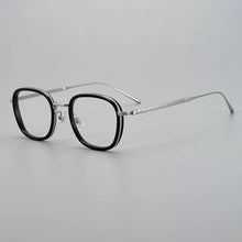 Carica l&#39;immagine nel visualizzatore di Gallery, Japanese Designer Brand Pure Titanium Square Eyeglasses Frames Flexible Classical Men Prescription Glasses Luxury Eyewear