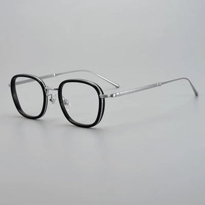 Japanese Designer Brand Pure Titanium Square Eyeglasses Frames Flexible Classical Men Prescription Glasses Luxury Eyewear
