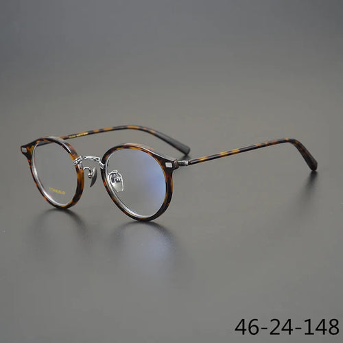 Occhiali da vista fatti a mano di design giapponese Occhiali da vista rotondi retrò Montatura in acetato puro titanio Occhiali per miopia ultraleggeri Luce blu GAFA