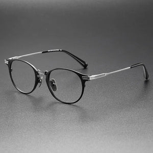 Japanese Designer Retro Oval Men Glasses Frame Pure Titanium Women Myopia Prescription Eyeglasses Anti Blue Lens Gafas DRX2078
