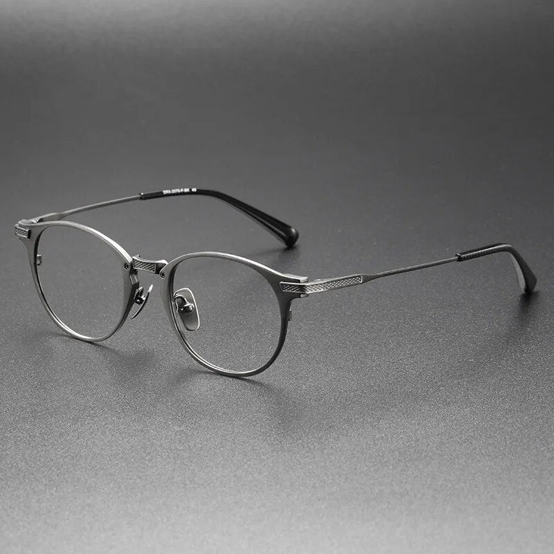 Japanese Designer Retro Oval Men Glasses Frame Pure Titanium Women Myopia Prescription Eyeglasses Anti Blue Lens Gafas DRX2078