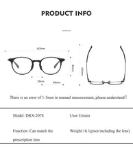 Carica l&#39;immagine nel visualizzatore di Gallery, Japanese Designer Retro Oval Men Glasses Frame Pure Titanium Women Myopia Prescription Eyeglasses Anti Blue Lens Gafas DRX2078