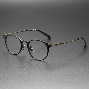 Japanese Designer Retro Oval Men Glasses Frame Pure Titanium Women Myopia Prescription Eyeglasses Anti Blue Lens Gafas DRX2078