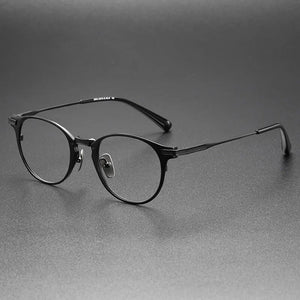 Japanese Designer Retro Oval Men Glasses Frame Pure Titanium Women Myopia Prescription Eyeglasses Anti Blue Lens Gafas DRX2078