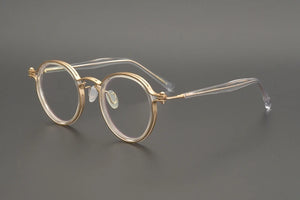 Montatura per occhiali retrò rotonda in acetato di titanio cavo fatta a mano giapponese per uomo donna montatura per occhiali miopia con prescrizione ottica